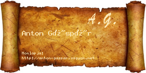 Anton Gáspár névjegykártya